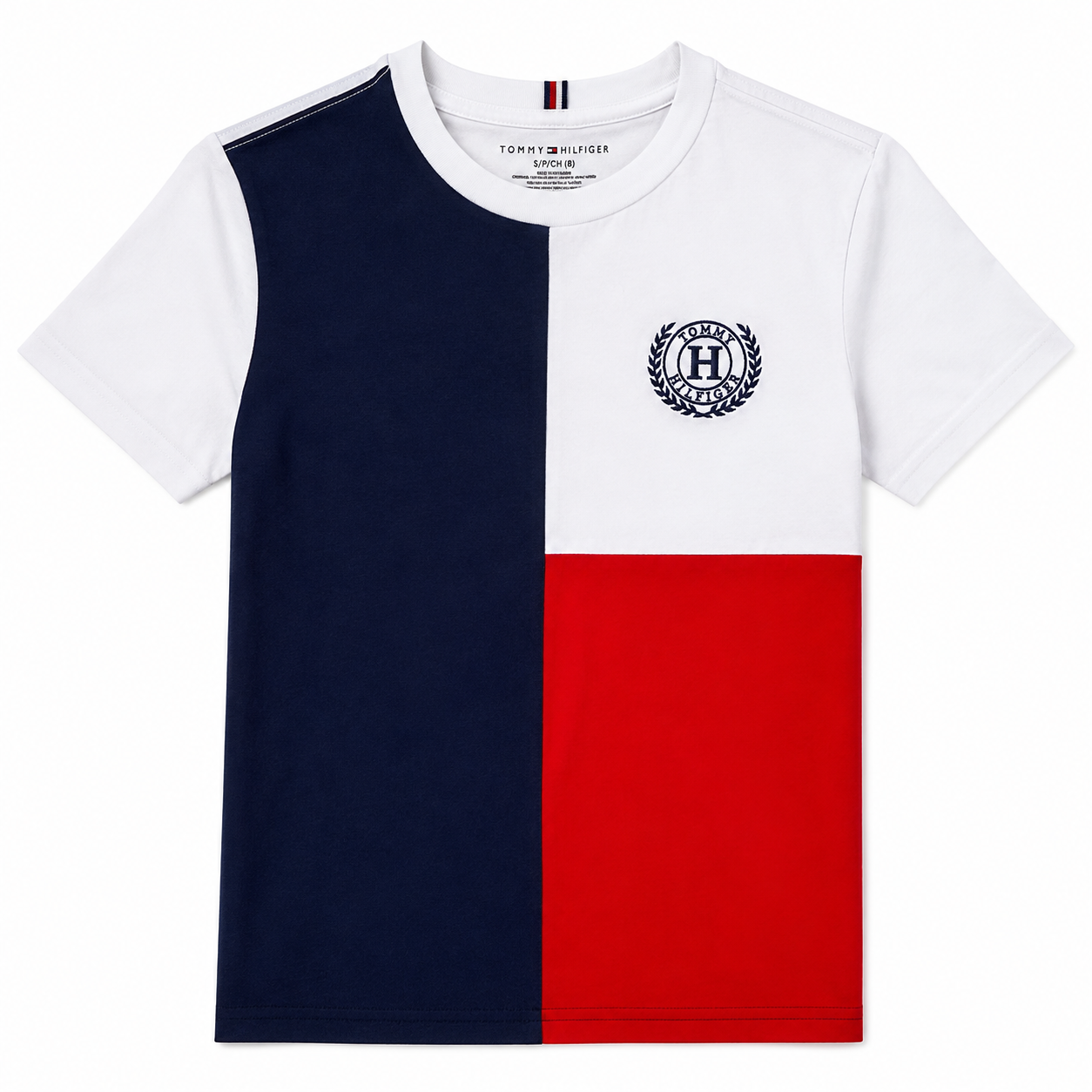 TOMMY HILFIGER-Big Boys Laurel Emblem Short Sleeve T-Shirt