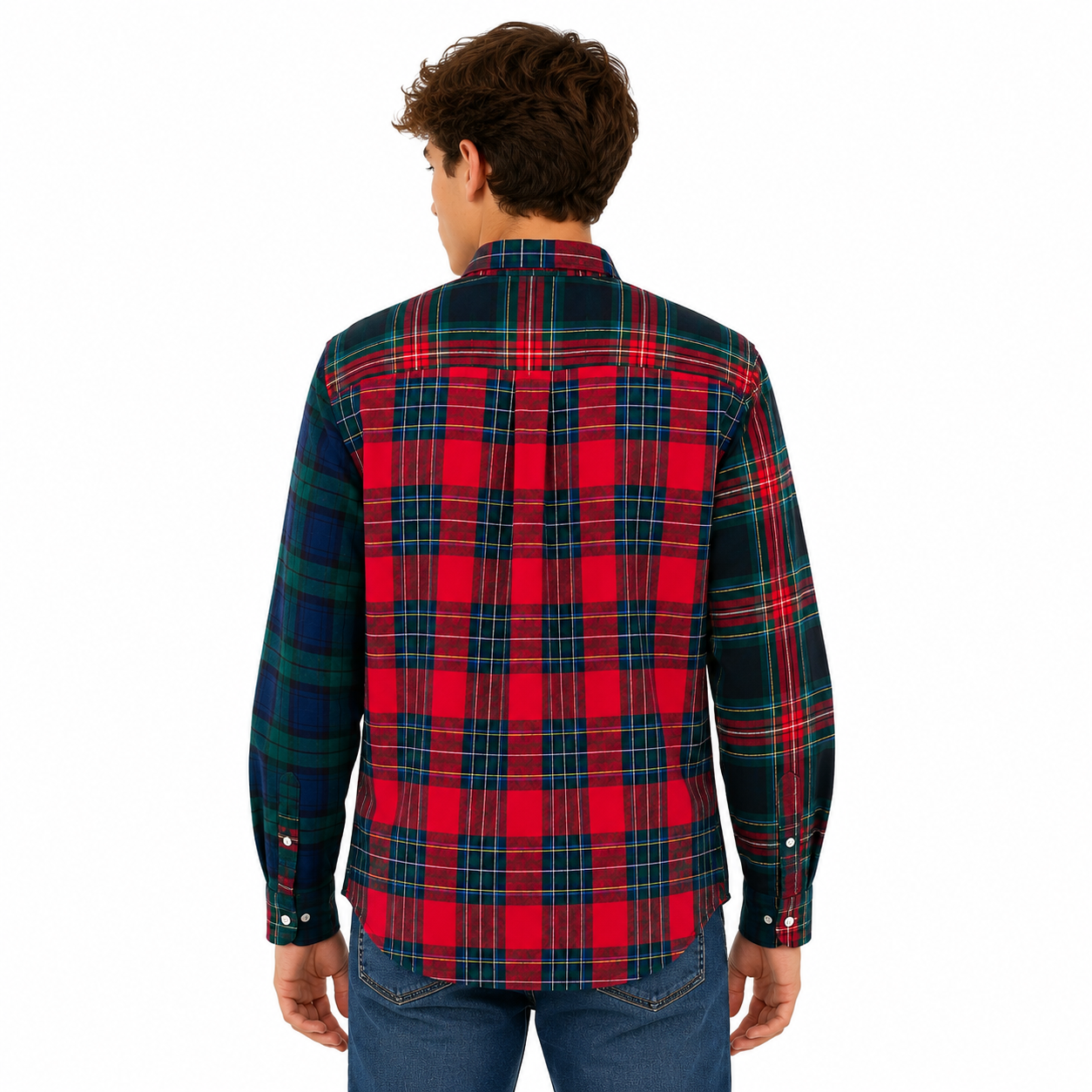 Vineyard Vines Button shirt with a patchwork check design