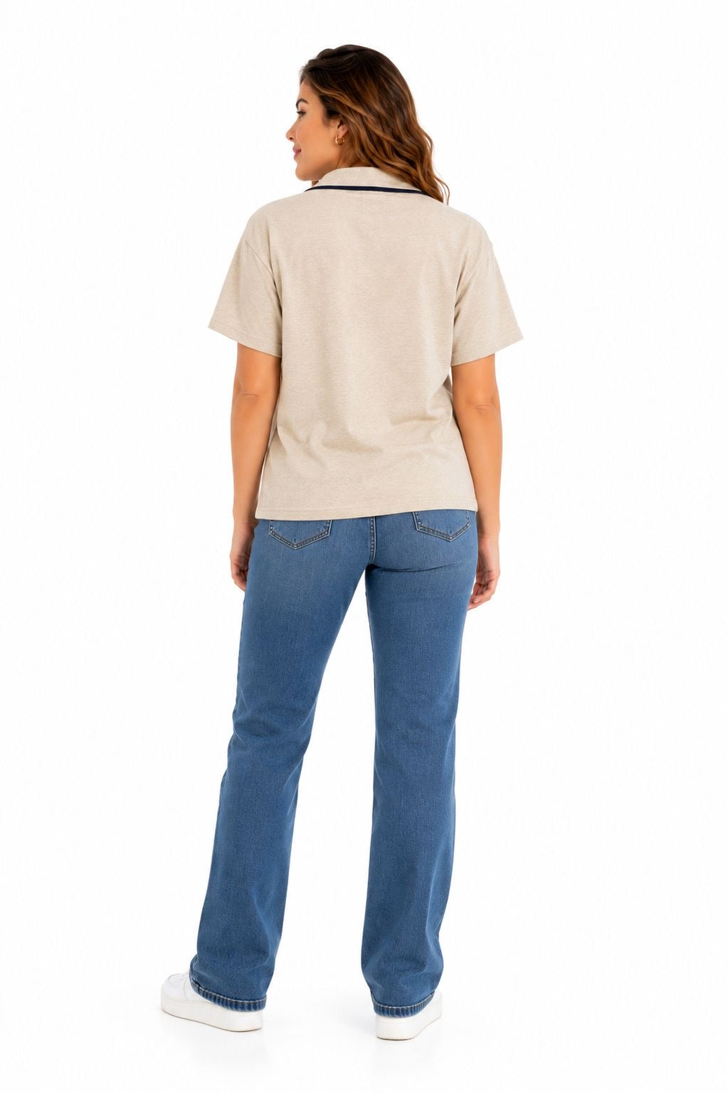 Tommy Hilfiger Camiseta de algodón con Cuello; Polo y bloques de color para mujer de Tommy Hilfiger