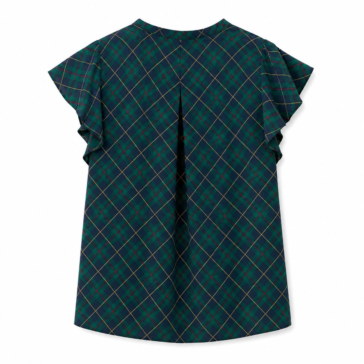 Tommy Hilfiger Women's Plaid short sleeve blouse Tie-Neck Gown