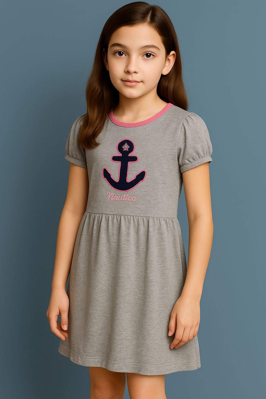 Nautica Inktastic Anchor Nautical Pink Girls Dress