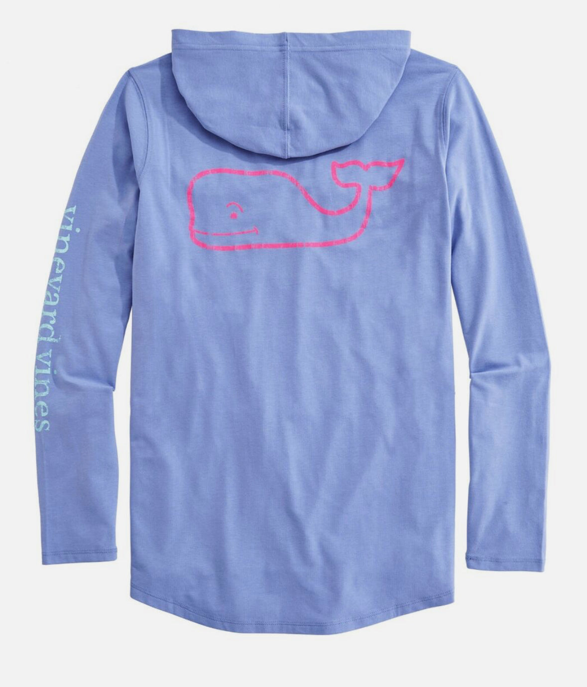 Vineyard Vines girls graphic hoodie tee Edgartown in periwinkle