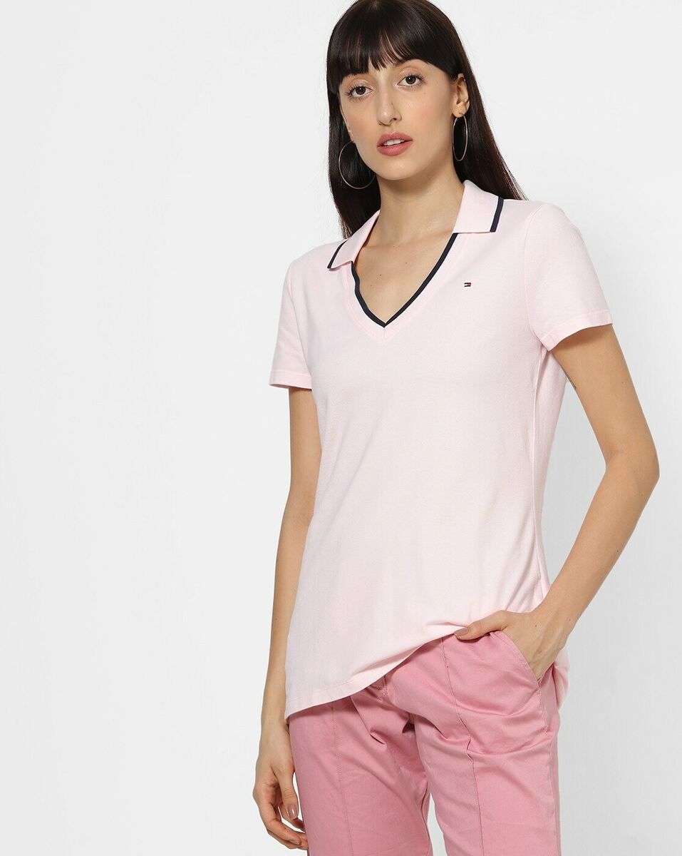 Tommy Hilfiger Wanita Pendek Sleeve Polo Shirt