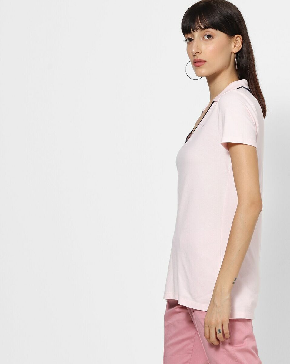 Tommy Hilfiger Wanita Pendek Sleeve Polo Shirt