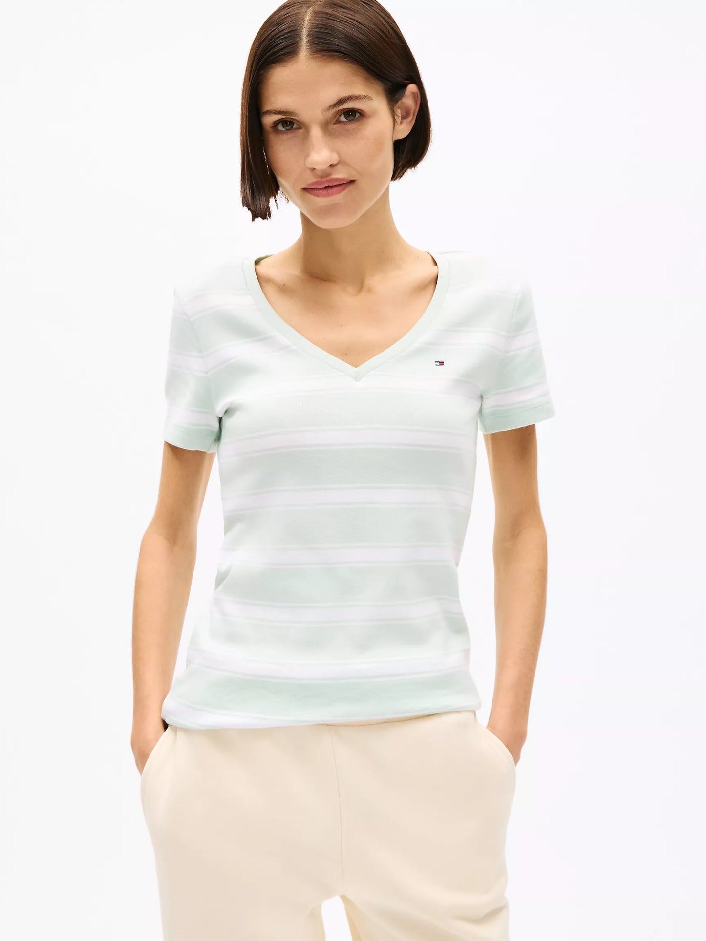 Tommy Hilfiger V-Neck Stripe Favorite T-Shirt