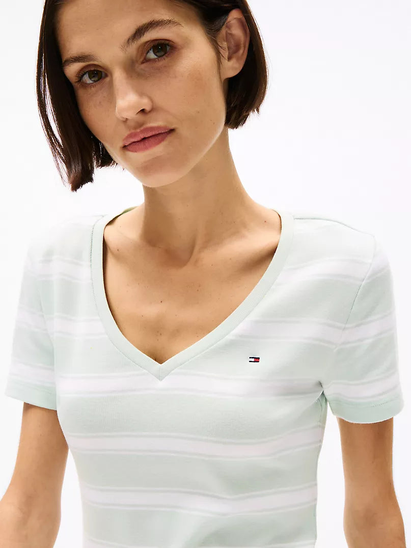 Tommy Hilfiger V-Neck Stripe Favorite T-Shirt