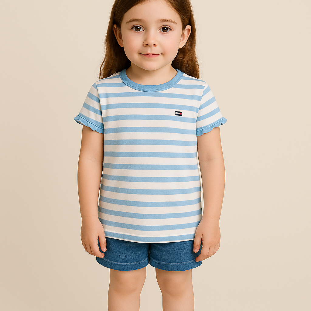 Tommy Hilfiger Kids' Stripe Ruffle-Sleeve T-Shirt
