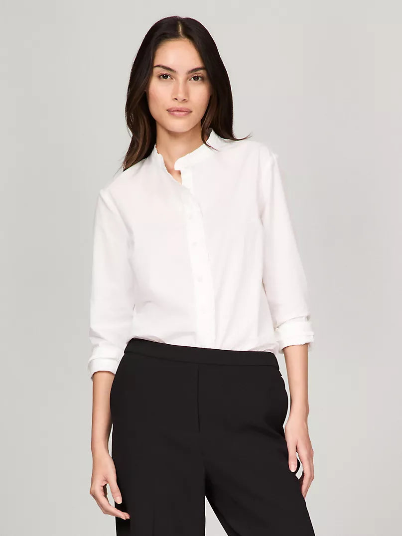 Tommy Hilfiger Regular Fit Cotton Poplin Ruffle Shirt