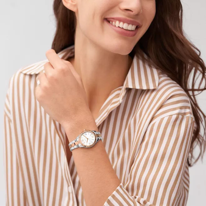 Fossil Rye Three-Hand Date Two-Tone Stainless Steel Watch