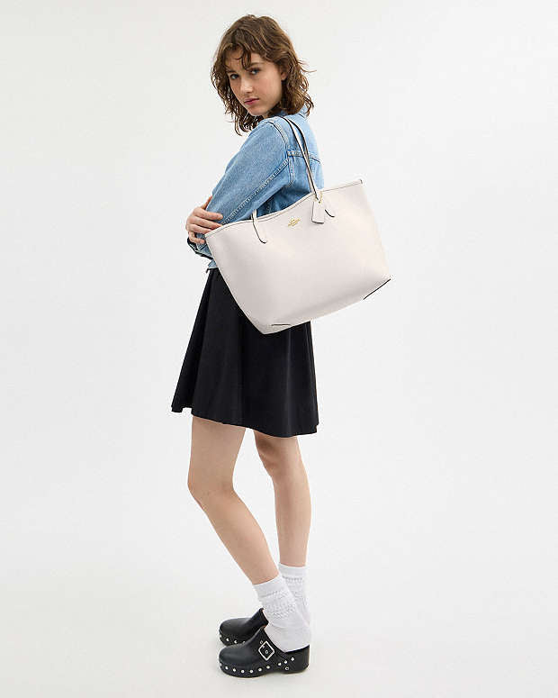 Coach Pebbled Leather Town Tote