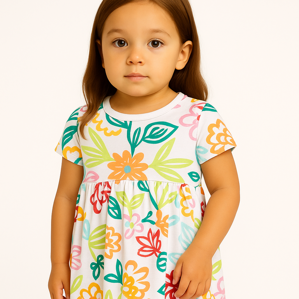 First Impressions Soft Organic Cotton Empire Short Sleeve Sundress