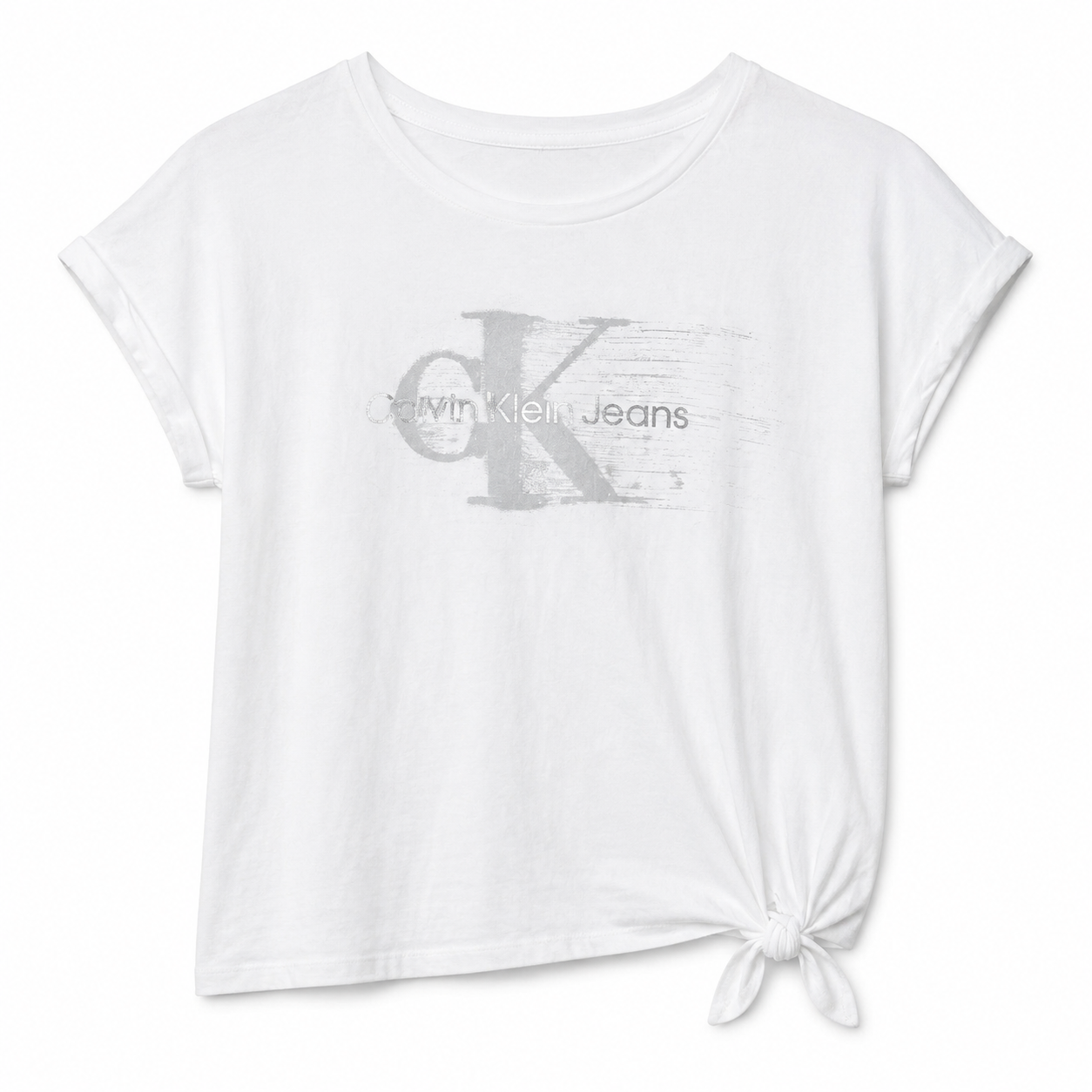 Calvin Klein Girls Brush Monogram Logo T-Shirt