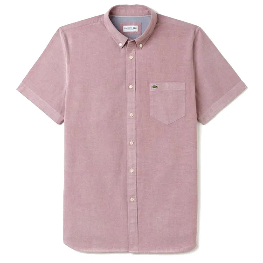 Lacoste Mens Short Sleeve Regular Fit Oxford Cotton Shirt