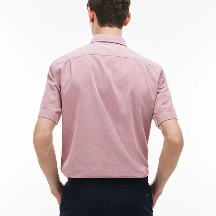 Lacoste Mens Short Sleeve Regular Fit Oxford Cotton Shirt