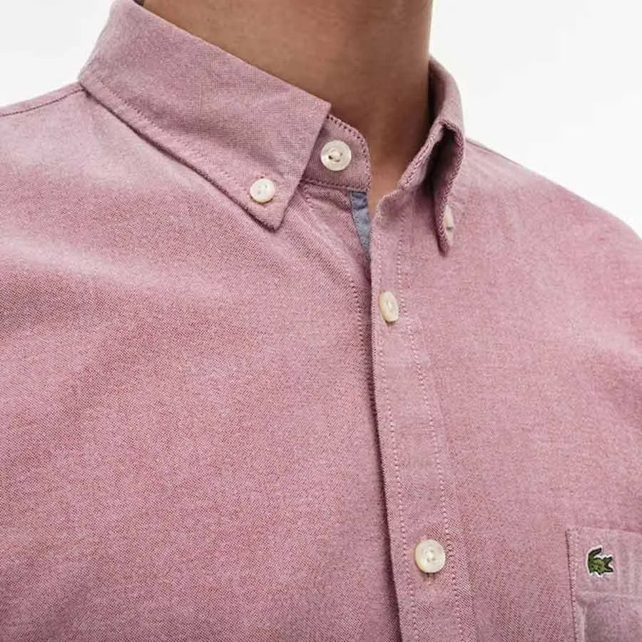 Lacoste Mens Short Sleeve Regular Fit Oxford Cotton Shirt
