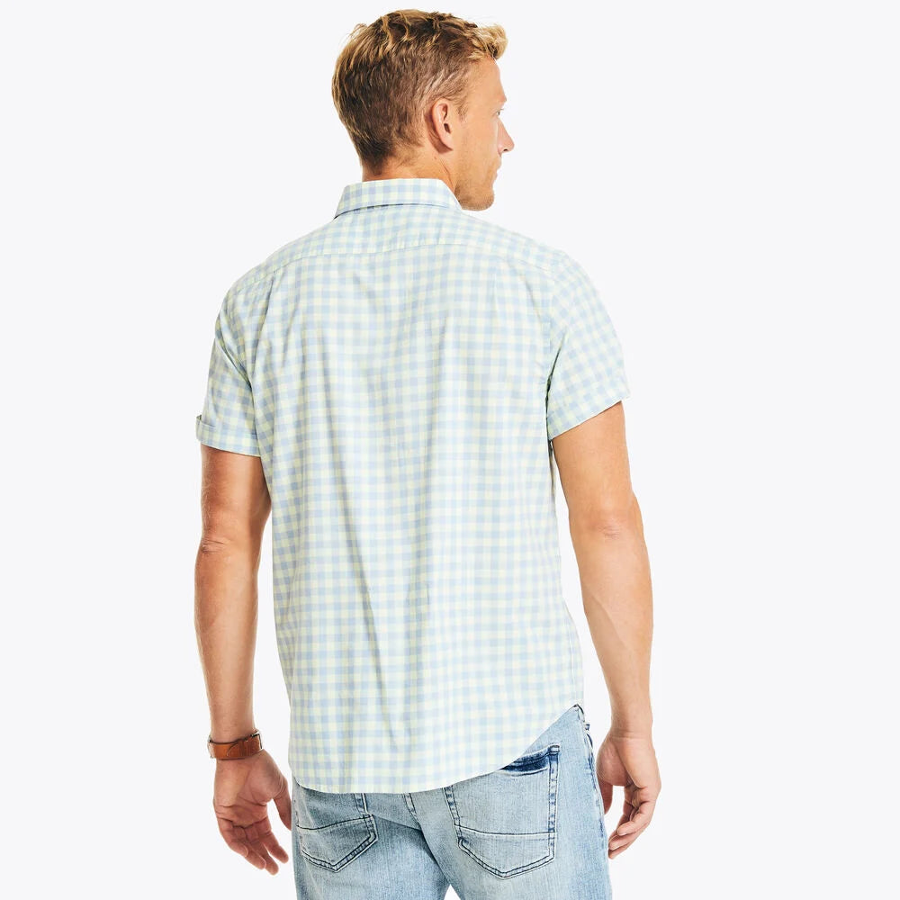 Nautica Sustainably Crafted Gingham Plaid Short Sleeve Shirt