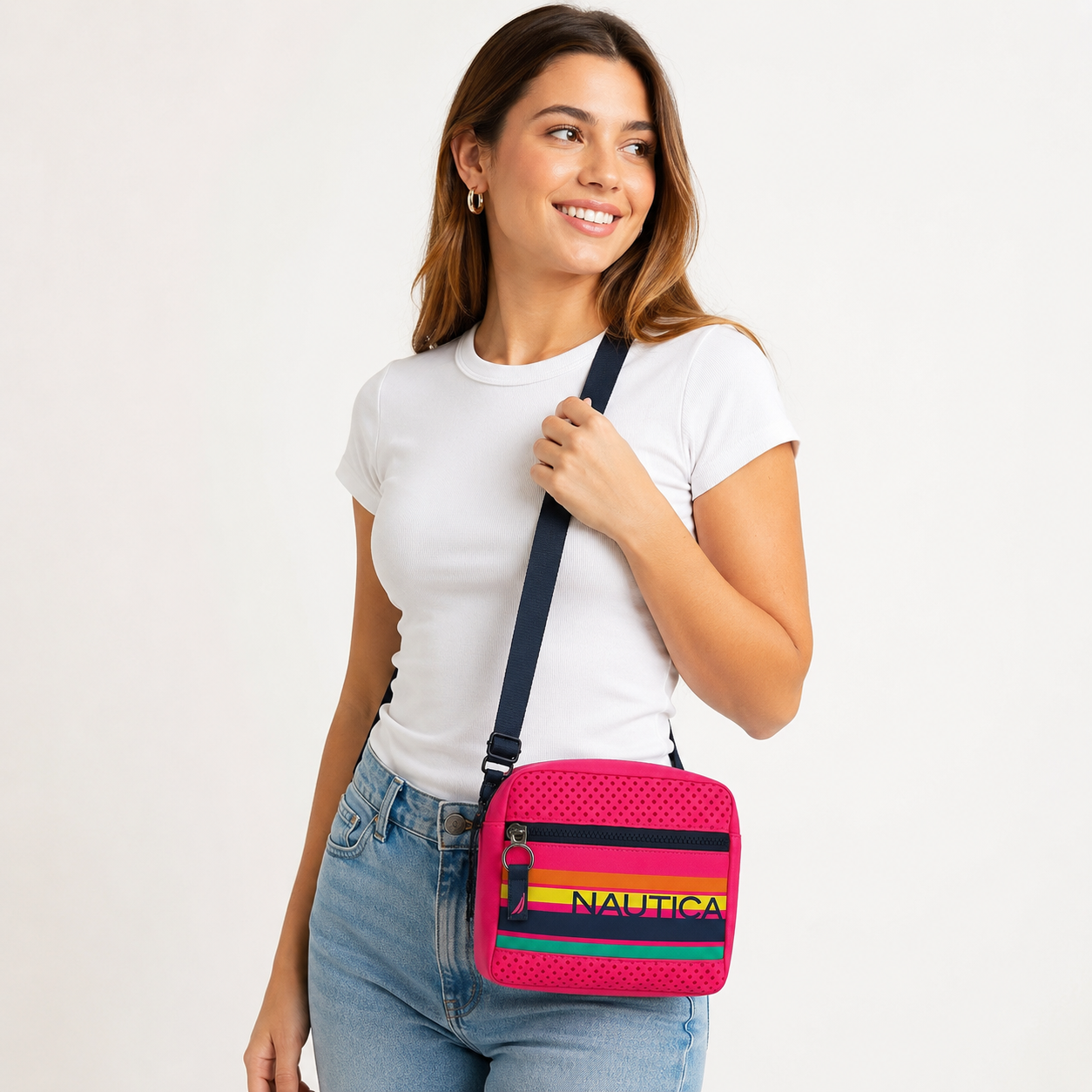 Nautica Jetty logo print camera crossbody