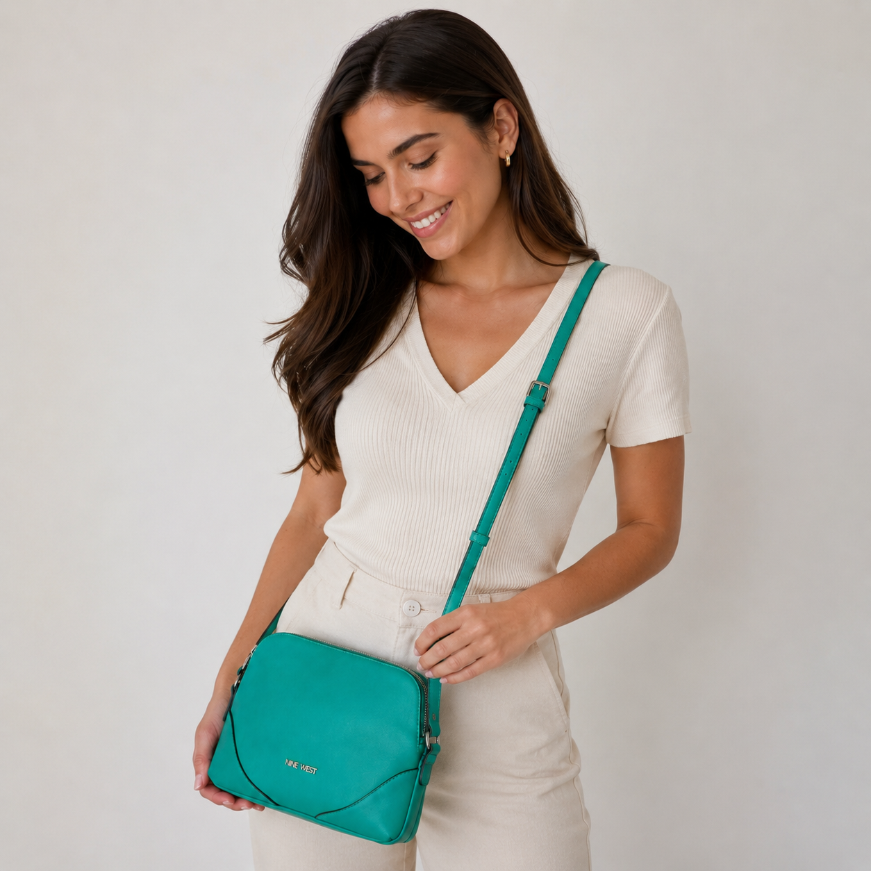 Nine West Carsten Green Palm Crossbody