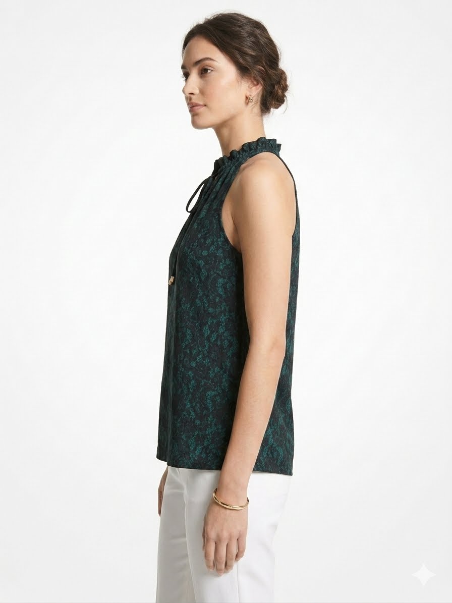 Michael Kors Women's Dark Emerald Sleeveless Top
