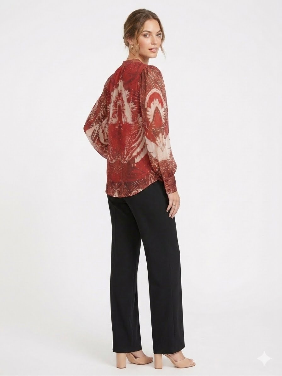 Rachel Zoe Bibi Silk Blend Drawstring Dolman Sleeve Top Blouse