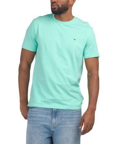 Tommy Hilfiger Boys Peacock Green Short Sleeve Embroidered Logo T-shirt Size