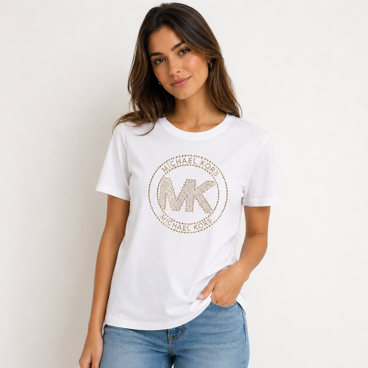 Michael Kors studded logo charm t-shirt