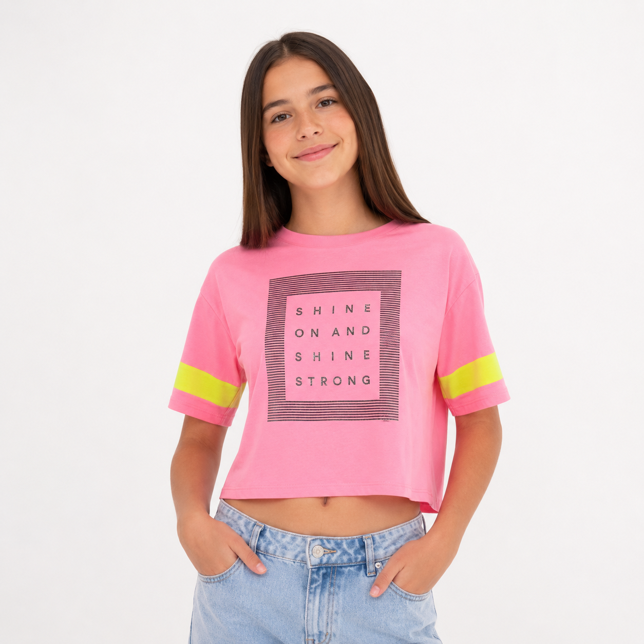 Xersion Girls Pink Stronger T-Shirt
