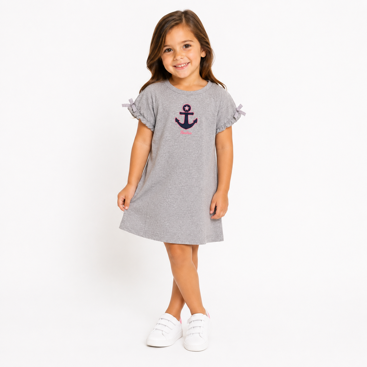 Nautica Inktastic Anchor Nautical Pink Girls Dress