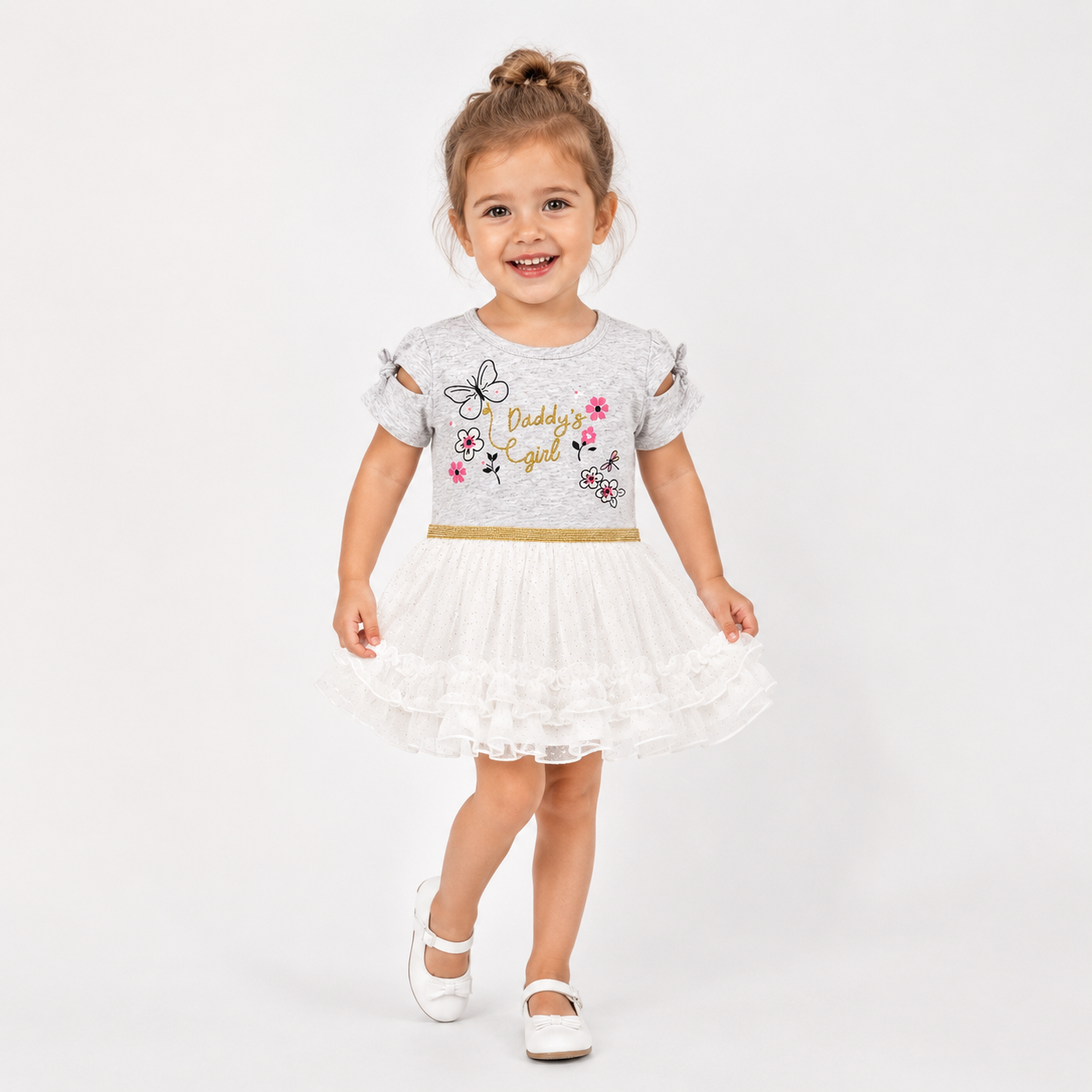 Young Hearts Toddler Girl Foil Yummy Tutu Dress