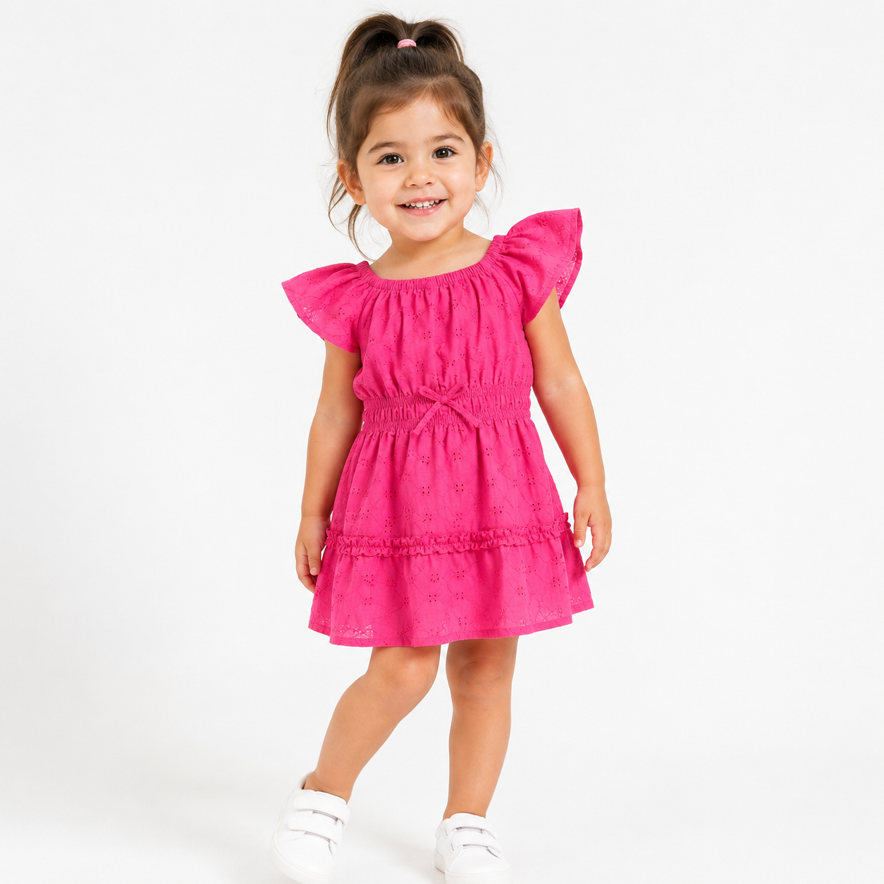 BCBG Girls' Cotton Eyelet Dress