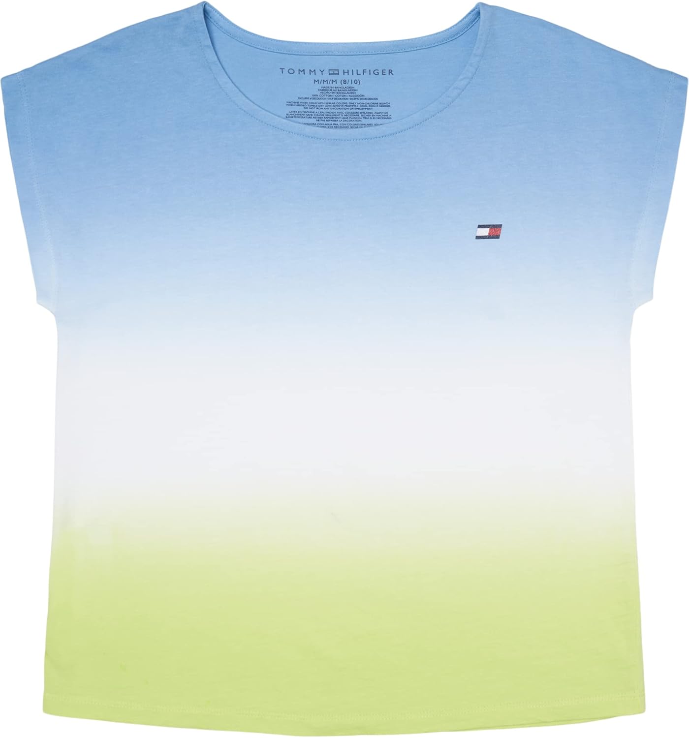 Tommy Hilfiger Kids Girl Round Neck Short Sleeve Ombre Top