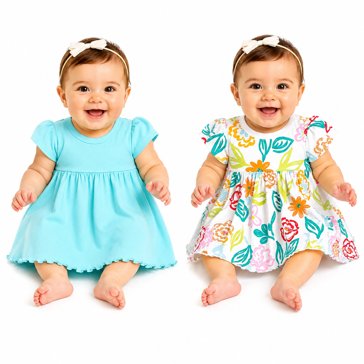 First Impressions Soft Organic Cotton Empire Short Sleeve Sundress