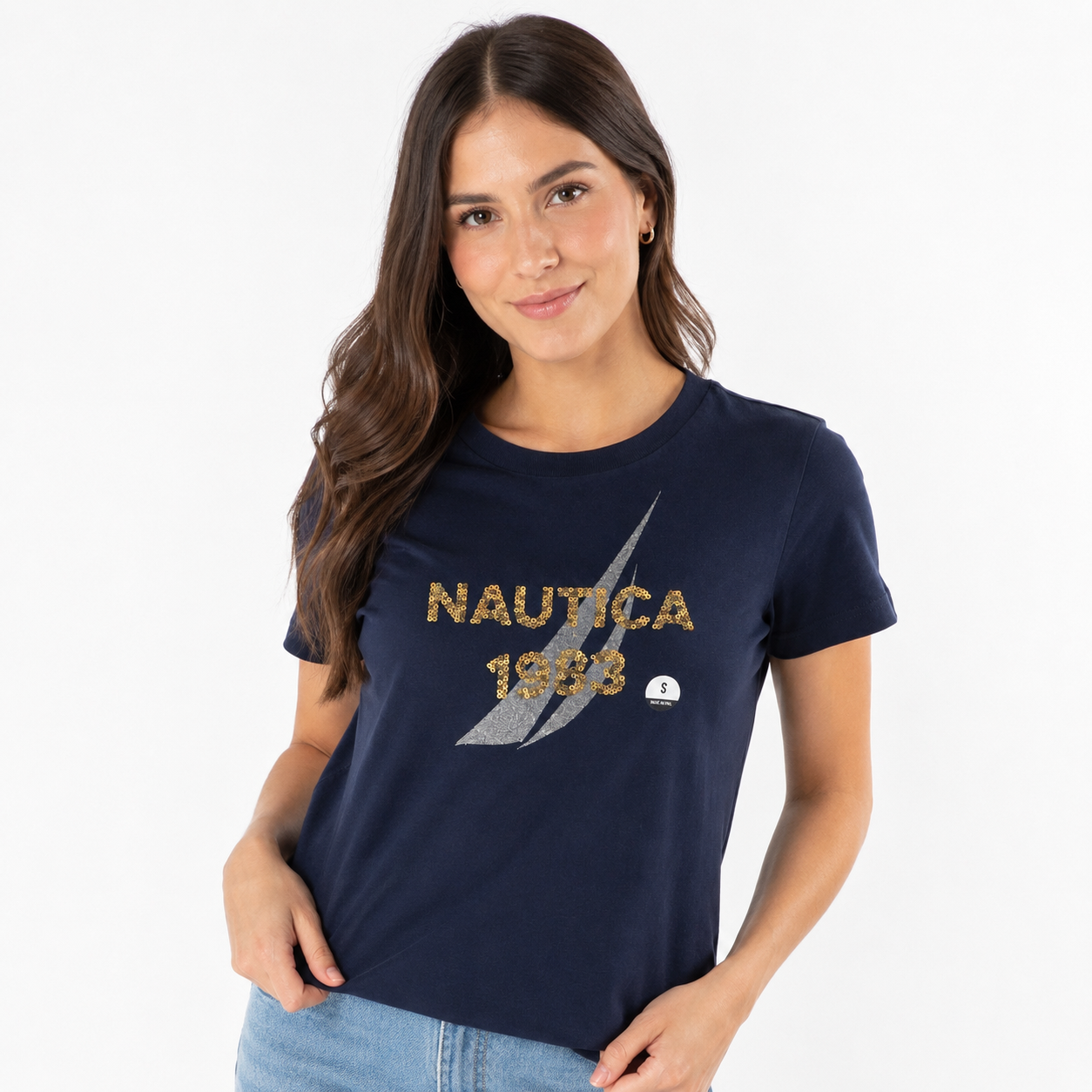 Nautica Sustainably Crafted Sequin Logo T-Shirt