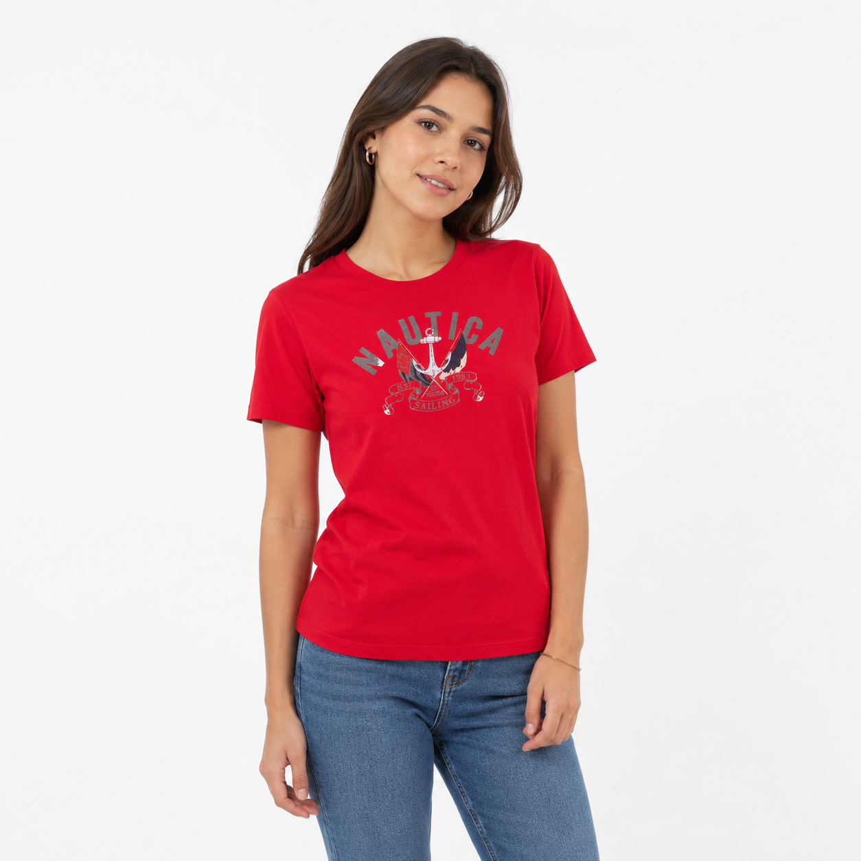 Nautica Sustainably Crafted Foil Heritage Flag Graphic T-Shirt