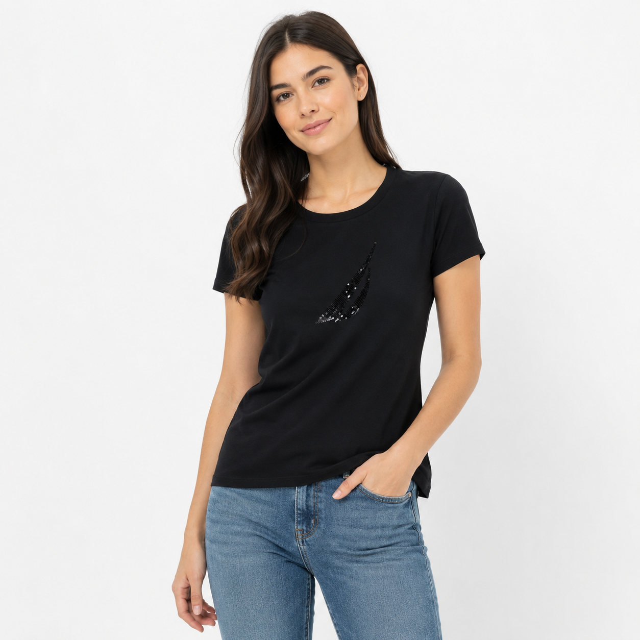Nautica Sequin Logo Graphic T-Shirt