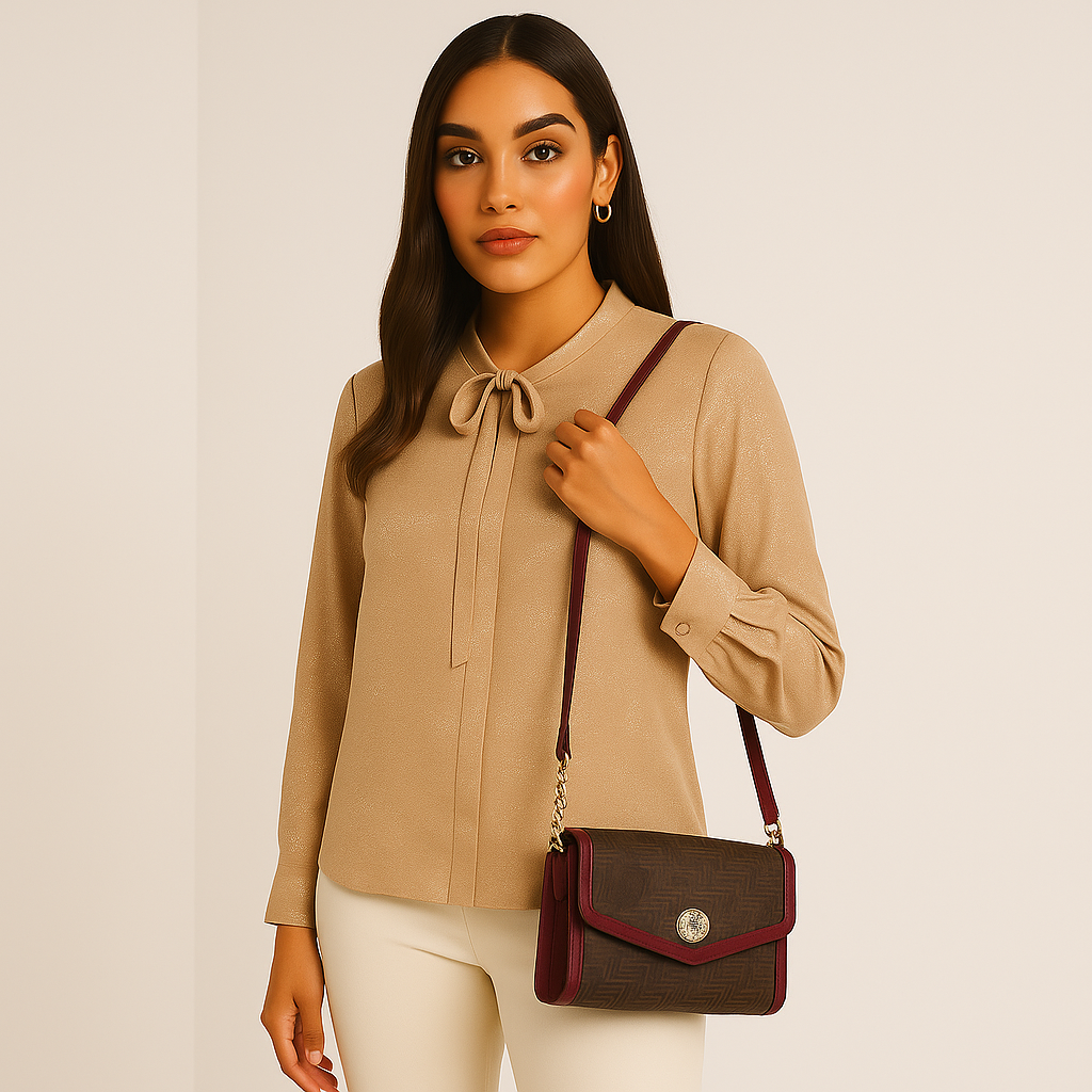 Anne Klein Camera Crossbody Sling Bag W/Card Case