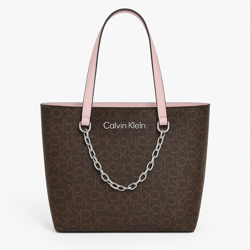 Calvin Klein Monogram Chainlink Tote Bag