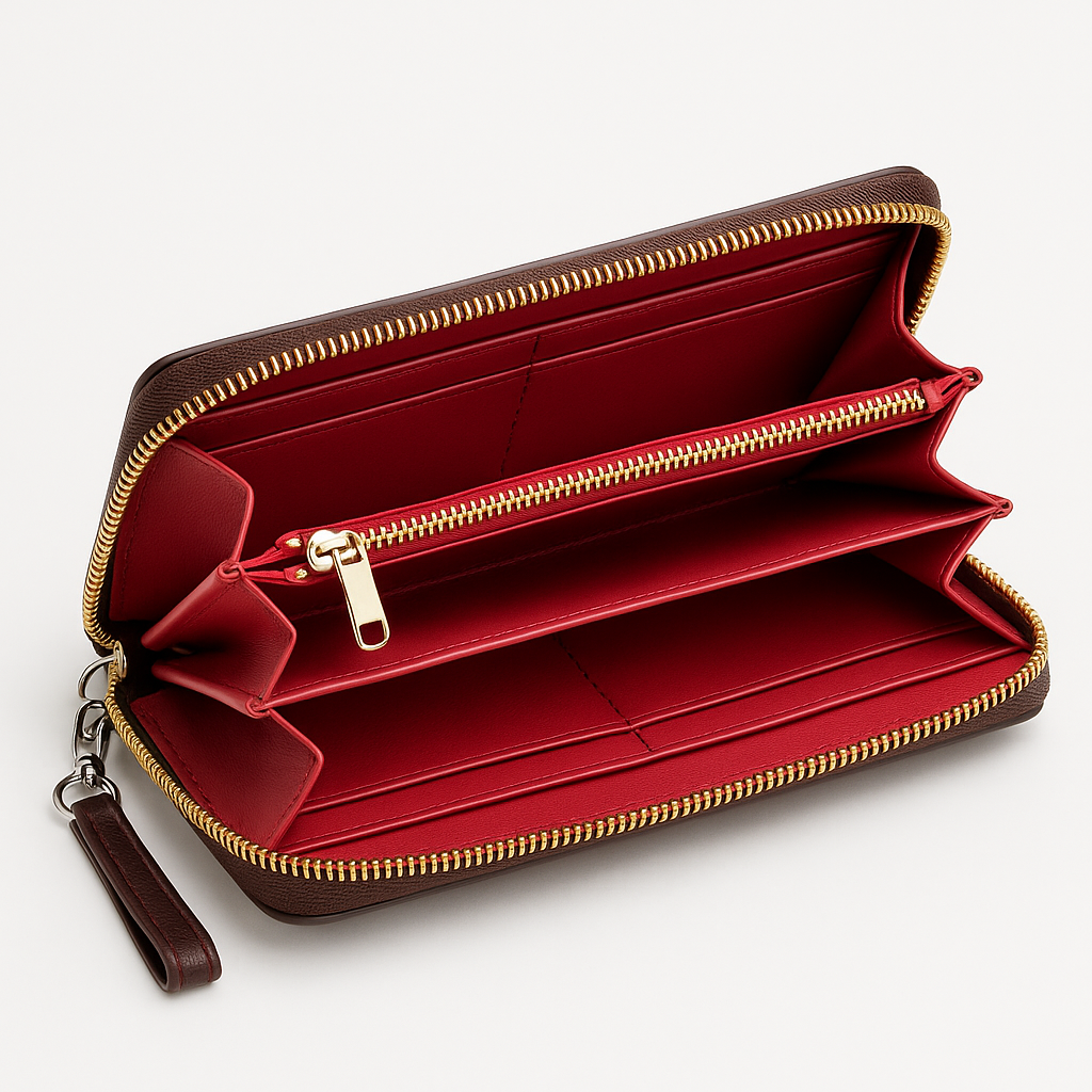 Coach Long Zip Around Wallet In Signature Canvas