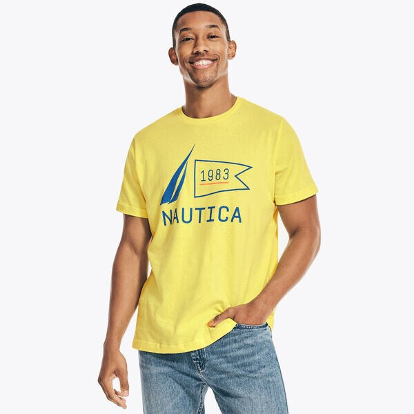 Nautica-Camiseta Nautica Amarilla Para Hombre