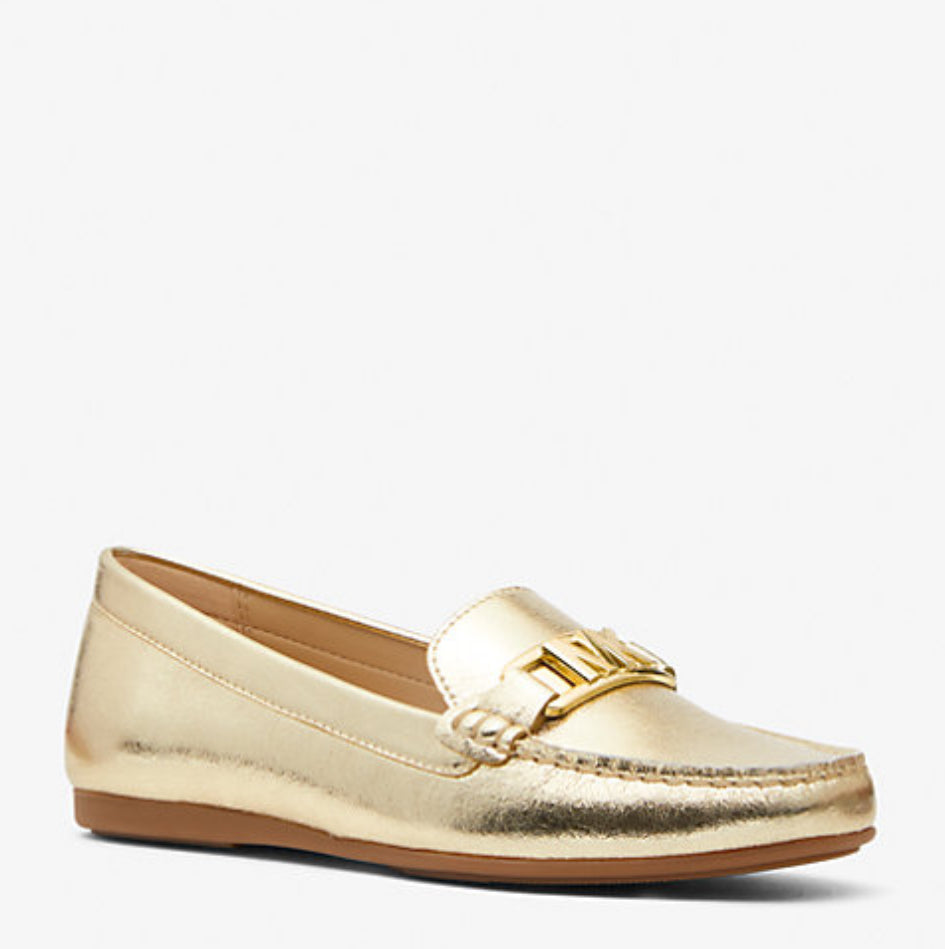 Michael Kors Camila Metallic Faux Leather Moccasin