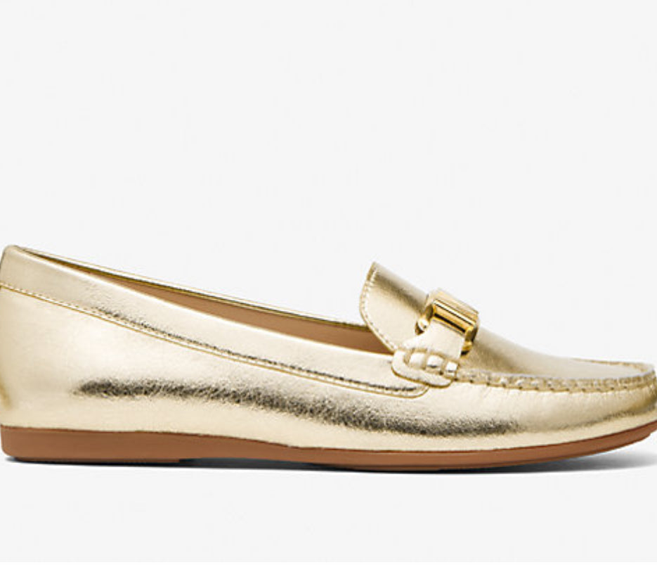 Michael Kors Camila Metallic Faux Leather Moccasin