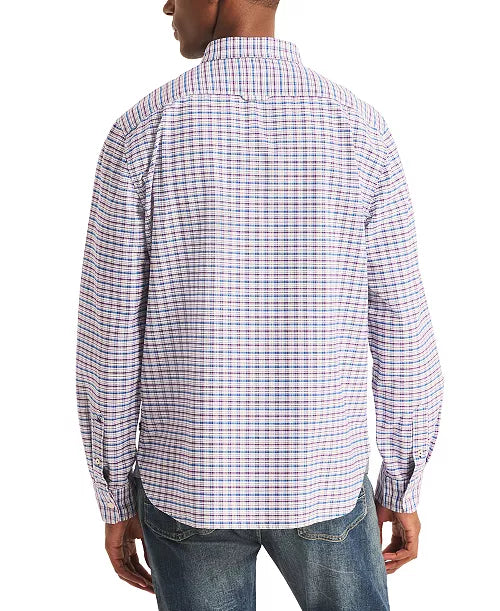 Nautica Men's Relaxed Fit Plaid Button-Down Oxford Shirt