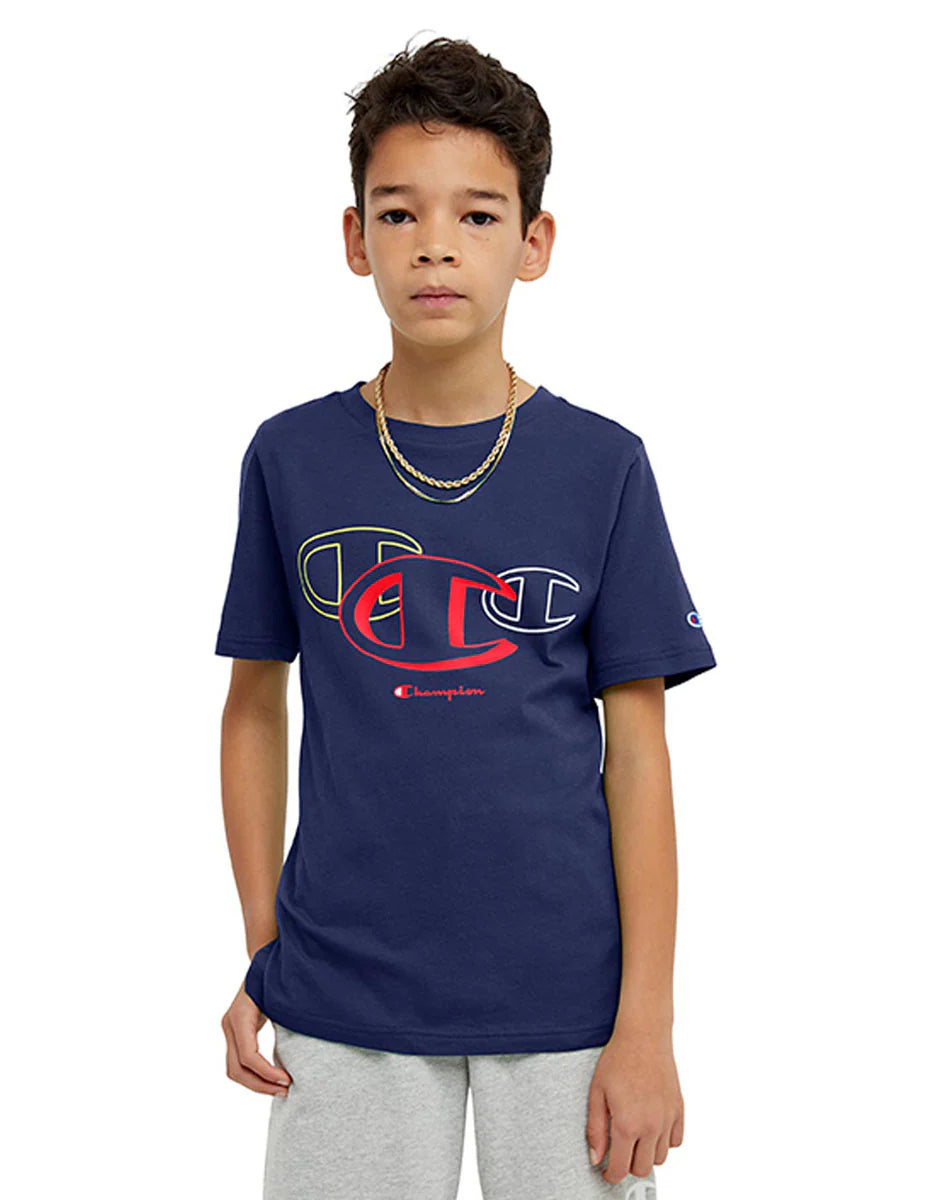 Champion Cotton T-Shirt, Three C'S Logo Kids