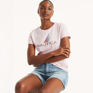 Náutica -metallic logo graphic t-shirt
