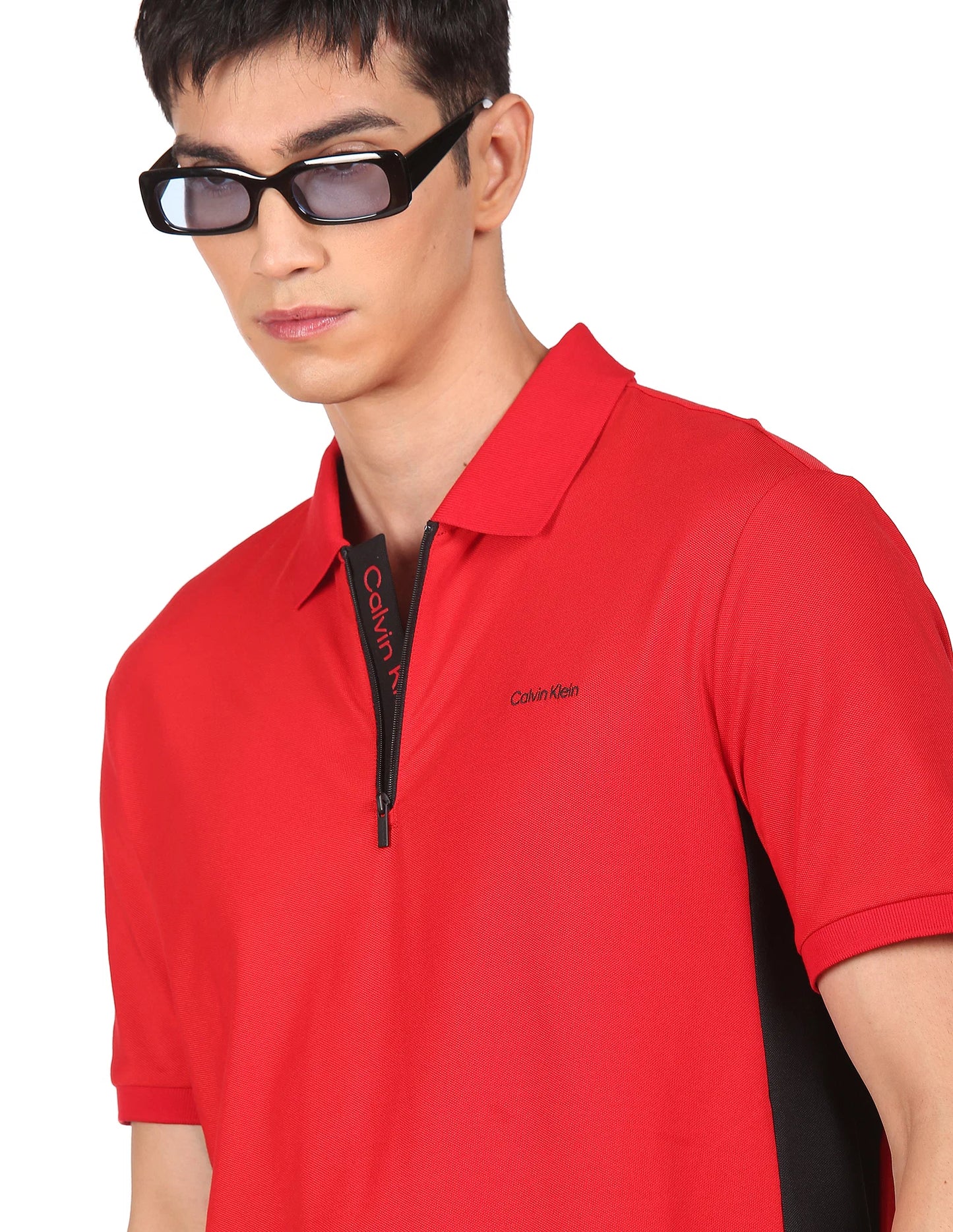 Calvin Klein Zip Collar Polo Shirt Barbados