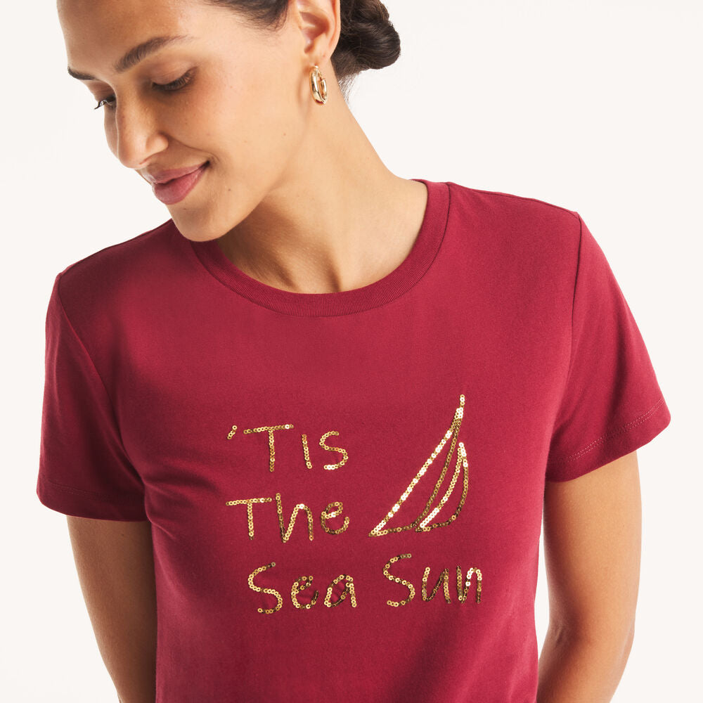 Nautica Sequin 'Tis The Sea Sun Graphic T-Shirt