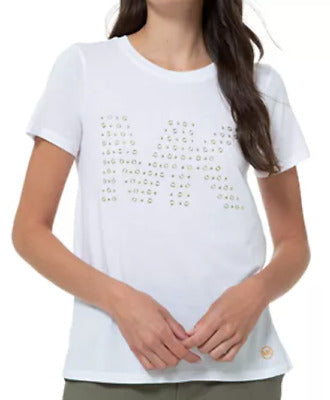 Michael Kors Women's Organic Cotton Sequined Logo T-Shirt