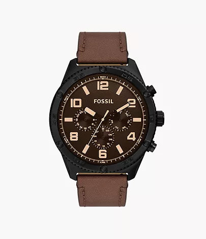Fossil Brox Multifunction Medium Brown Leather Watch