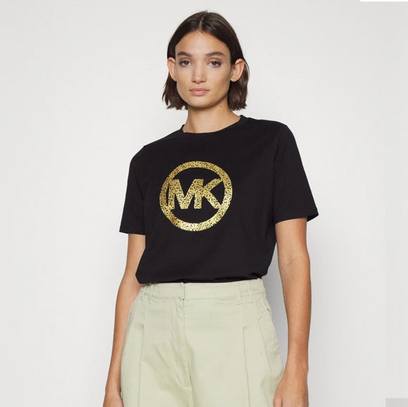 Michael Kors Studded Logo charm Organic Cotton Jersey T-Shirt