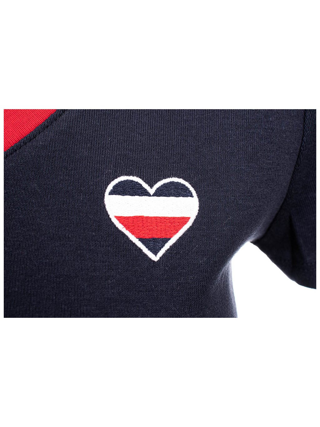 Tommy Hilfiger Women's Short Sleeve Split Flag V-Neck Tee